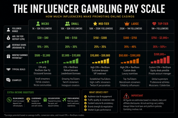 The Influencer Gambling Pay Scale