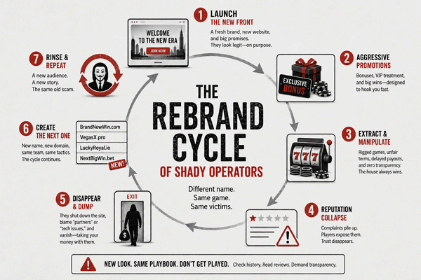 The Rebrand Cycle of Shady Operators